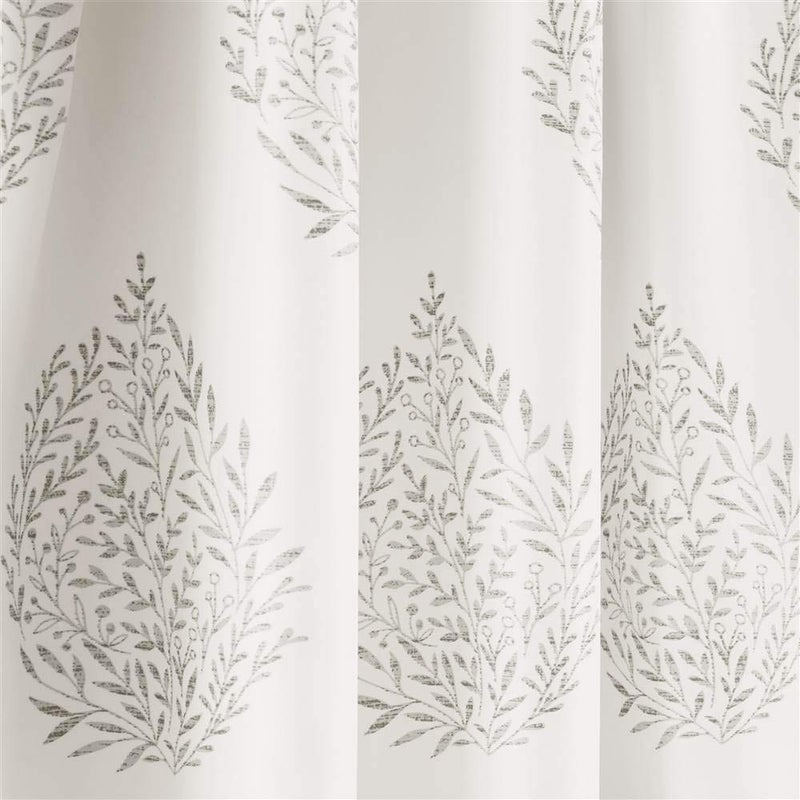 Lush Decor, Gray Teardrop Leaf Curtains Light Filtering Window Panel Set for Living, Dining, Bedroom (Pair), 52" W x 95" L - Image 5